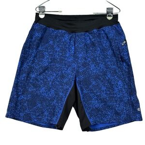 Lululemon Assert Short‎ 9"  Camo Kayak Blue Deep Navy Mens Size Medium Unlined